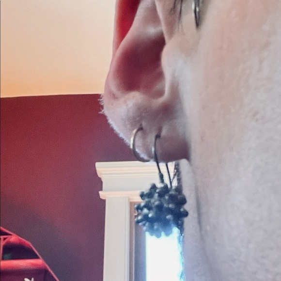 Vintage Unmarked Sterling Silver Spinner Sputnik Style Hook Earrings 5.9g, 1”. - Picture 4 of 5